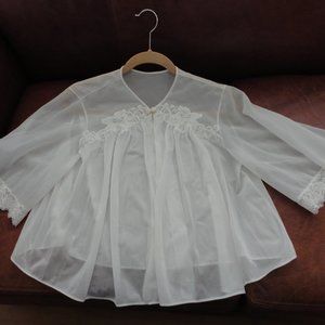 VANITY FAIR SHEER BED JACKET    SMALL